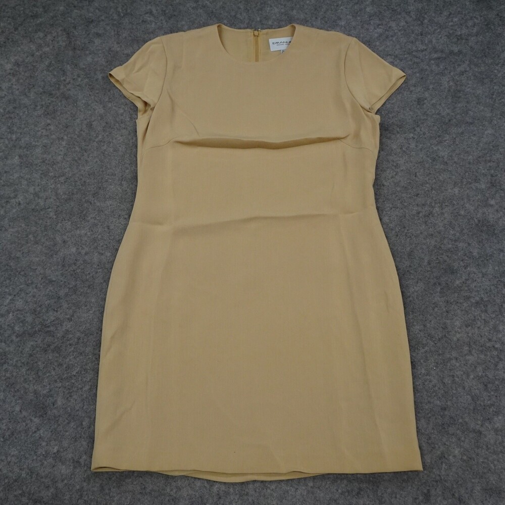 Vintage Emanuel Ungaro Dress Womens 10 Beige Solid Career Party Summer